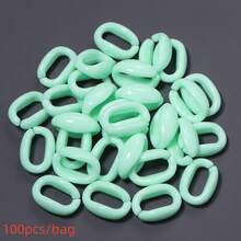 100pcs Acrylic Macaron Colorful Chain Buckle Open Loop Beads, Colorful U-Shaped Open Ring DIY Bracelet Necklace Pendant Chain Jewelry Accessories, Suitable For Holiday Party - Open Bead - View 18