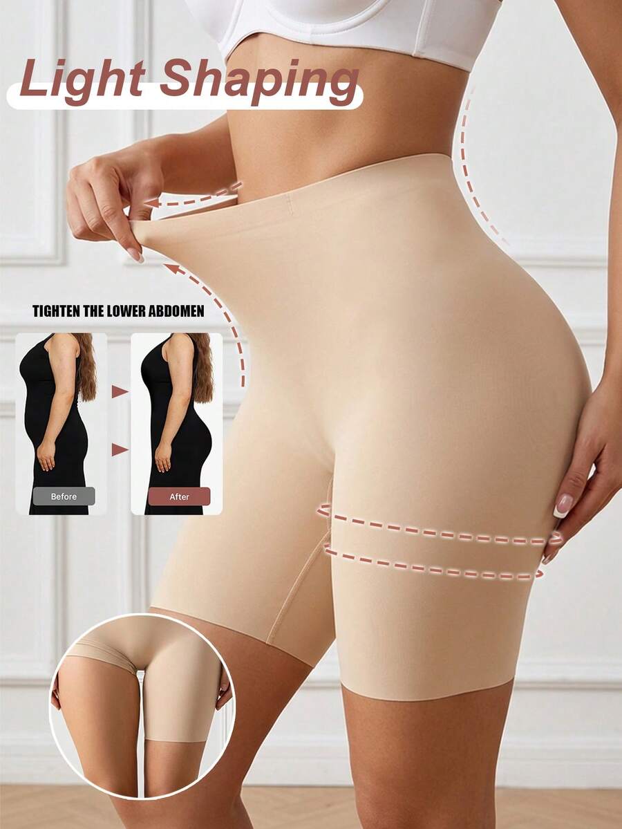 Women's Seamless High Waist Tight Shaping Panties, Abdominal Compression, Butt Lift, Breathable Slimming Shaping Underwear - Apricot - View 1