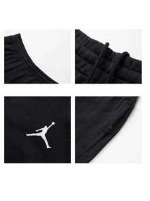 Nike Men's Sports Long Pants AS M J DF SPRT CSVR FLC PANT 26 Summer New Knit Casual Jogger Sweatpants IM7669-010 - Black - View 6