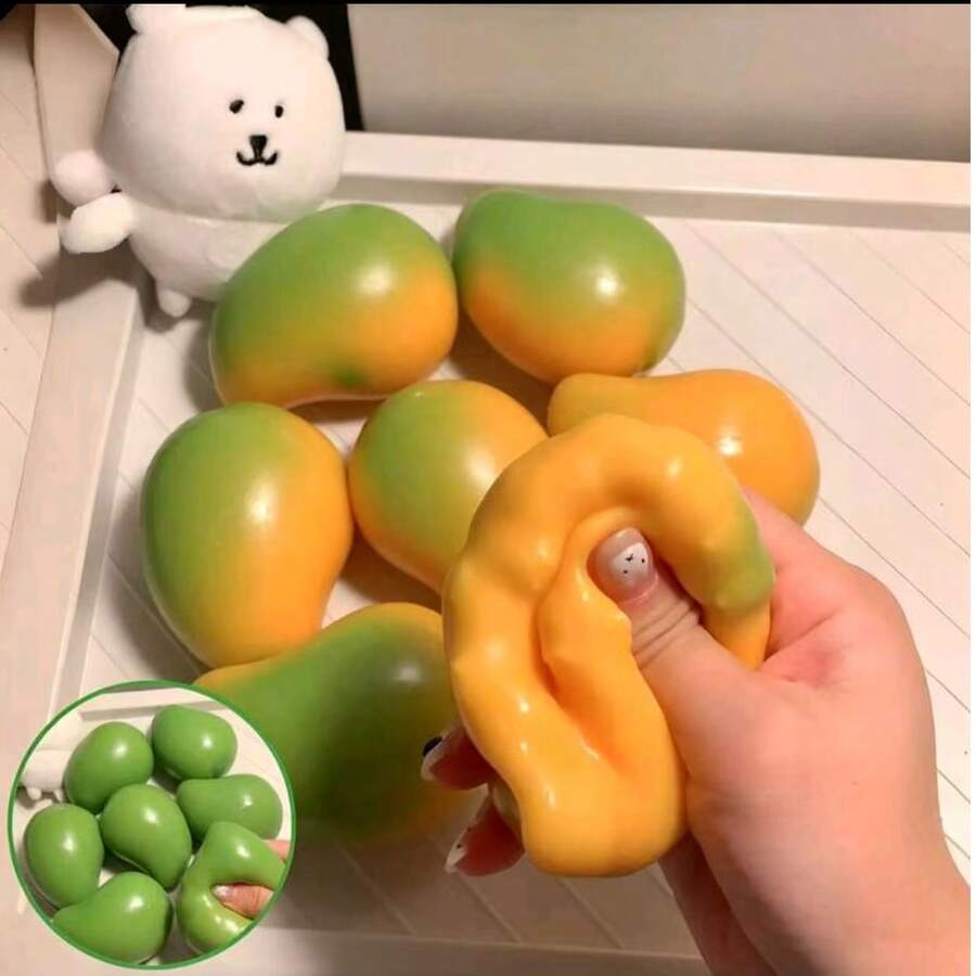 芒果捏捏樂,變色慢回彈壓力釋放玩具,創意高科技發洩球,抗壓小玩意 - 彩色 - 查看 1