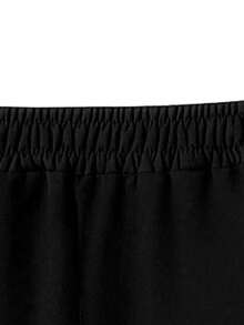 Tween Boys Casual Embroidered Pattern Wide Leg Long Pants 2pcs Set, Spring Autumn Winter Pants, Campus Style, Homecoming Outfit - Multicolor - View 6