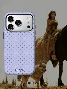 GIIPPA 1組淺紫色與深紫色波點設計手機殼 + 保護墊，適用於Phone 17 Pro Max，相容於Phone 16 Pro Max、15 Pro Max、14 Pro Max，韓式高端時尚趣味手機殼，相容於11/12/13/14/15/28 Pro Max Plus，優雅設計男女皆宜，聖誕節、情人節、復活節、婚禮季與生日送女友的完美禮物！ - 紫色 - 查看 7