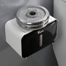 Toilet Paper Holder, Bathroom Storage, Space-Saving, Tissue Box Cover, Elegant Design, Convenient Access, Neat Bathroom, Stylish Bathroom Accessory, Easy Installation, Durable Material Bathroom Decor Fall Decor - Black - View 6