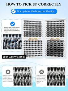RITALASH RITA 2560/640pcs Eyelash Extension Set, Thick Eyelash Extension Kit 10-16mm, Dense Eyelash Clusters 30D+40D+50D+60D+80D+100D+W05+W06+W02+W04, Single Eyelash Set Includes Eyelash Glue, Eyelash Tweezers, DIY Eyelash Extension - Black - View 9