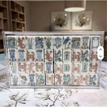 American Mahjong Set Acrylic Blue Ocean Style Portable Mahjong Tiles With Luxury Design Outdoor Travel - Blue Ocean Premium Acrylic American Mahjong Set - View 1