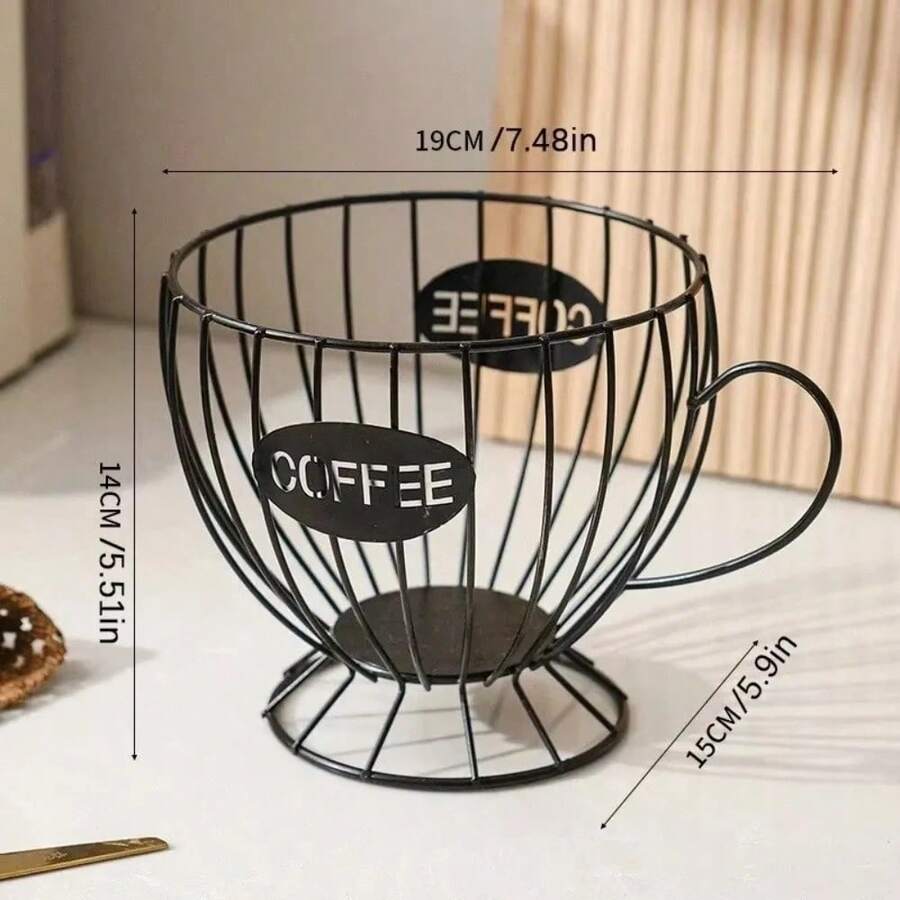 Estante de almacenamiento de cápsulas de café de gran capacidad y forma irregular para la mesa de la cocina del hogar, organizador de tazas de café, artículos creativos para el hogar. - Negro - Ver 1