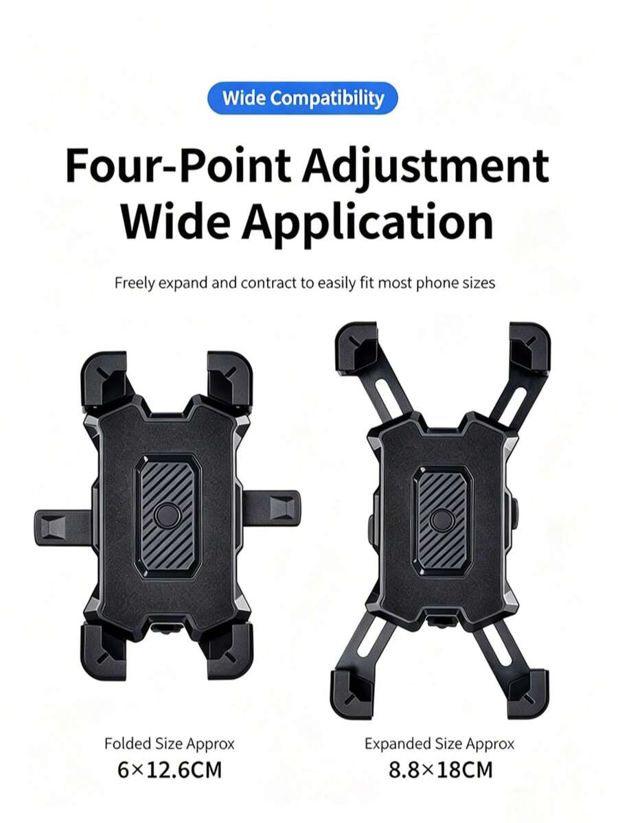 1PC Shockproof Anti-Slip Cycling Bicycle Accessory Smart Phone Holder For Electric Bike, Electric Scooter, Motorcycle, Handlebar/Rearview Mirror Dual Style, Anti-Theft Lightweight Sturdy Navigation Mount