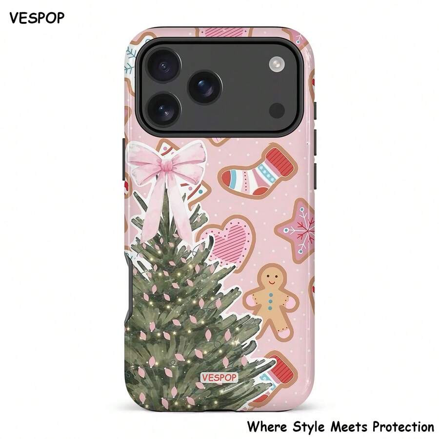 VESPOP 聖誕圖案手機殼,加厚 2 合 1 全方位覆蓋設計,提供全方位保護 - 適用於 iPhone 18/17/16/15/14/13/12/11 Pro Max/Pro Plus/12 Mini/13 Mini,相容 Galaxy S26 S25 S24 S23 S22 S21 Plus Ultra,相容 Pixel 8 9 10 PRO - 混合色1 - 查看 1