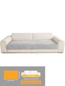 1PC Curved Water Ripple Plush Sofa Cover, Suitable For 1/2/3/4 Seater Sofas, Warm Thick Couch Protector, Non-Slip Bottom, Machine Washable, Pet Friendly, All Season Minimalist Home Decor Furniture Pad - Light Grey - View 15