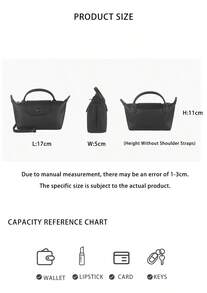 Longchamp Le Pliage Xtra Solid Color Women's Crossbody Tote Bag 34205 987 001 - 黑色34205 987 001 - 查看 11