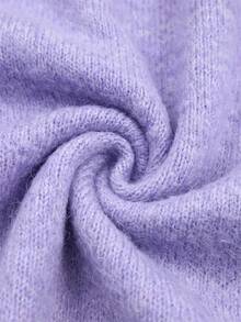 Wixra Women's Round Neck Raglan Sleeve Soft Plush Knit Cardigan, Front Button Long Sleeve Sweater Jacket - Mauve Purple - View 8