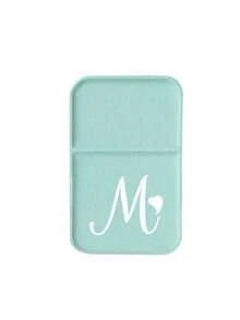 Mini Blue-Green Letter Foldable Portable Makeup Mirror, Printed With Artistic Heart White Initial, Name Initial, With Stand Makeup Mirror, Travel Mirror, Beauty Product, Desktop Makeup Mirror, Rectangular Desktop Compact Makeup Mirror, Foldable Small Minimalist Makeup Mirror, Student Dorm Back To School Mirror, Back To School Gift, Travel Portable Makeup Mirror, Suitable For Women's Gift - Back To School Season, Best Gift For Teachers - Multicolor - View 19