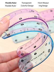 30/20/15cm Ruler, Super Soft, Flexible Soft Ruler, Transparent Ruler, Measuring Ruler, Straight Ruler, Student Ruler, Suitable For Measuring Length, Stationery, School, Classroom, Office, Teacher, Student, Teacher Supplies, Back To School, School Essential Supplies, Suitable For Back To School Season/Back To School Season, Birthday Gift, Teacher's Day Gift, Thanksgiving Gift, Christmas Gift, Halloween Gift, Easter Gift, New Year Multi-Holiday Gift - Multicolor - View 10