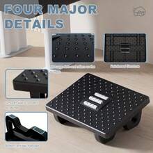 1 buah Sandaran Kaki Ergonomis yang Dapat Diatur Ketinggiannya dengan Tonjolan Pijat, Mencegah Kaki Menyilangkan, Meredakan Kelelahan Kaki, Membuat Pekerjaan Lebih Nyaman, Cocok untuk Kantor, Ruang Keluarga, Ruang Belajar, Hadiah Sempurna untuk Bos dan Teman - Hitam - View 7