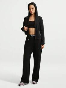 Nike Women's AS W NK CHILL KNIT LS FZ TOP Knit Sweatshirt Jacket IM8380-010 - Black - View 6