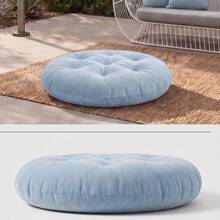 Ultra-Comfortable Round Seating Cushion - 40x40 Cm Fluffy Style - Baby Blue - View 6