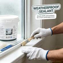 Water‑Resistant Anti‑Mildew Coating Kit, Multipurpose Waterproof Rust‑Proof Antibacterial Wall Sealant Paint With Brush Scraper Gloves For Home Kitchen Bathroom - View 8