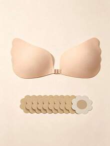 1pc/1set Women's Invisible Bra, Backless Strapless Bra, Adhesive Push-Up Bra, Suitable For Backless Dresses, Applicable For Various Occasions - Multicolor - View 10