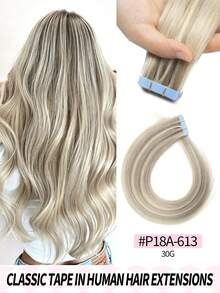 Real Human Hair Seamless Invisible Hair Extensions - Multicolor - View 52