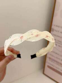 3pcs Girls Fresh Versatile Printed Braided Non-Slip Hair Headbands - Multicolor - View 3