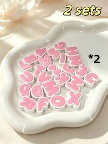 1pc 26 English Alphabet Dual-Color 3D Perforated Resin Beads, Handmade DIY Beading Accessories, Customizable Name Pet Collar Charms, DIY Name Bracelet Creative Jewelry Loose Bead Material - Multicolor - View 13