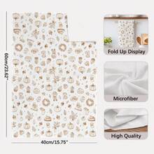 2PCS Kitchen Towels Brown Plaid Striped Print Microfiber Kitchen Towels, Modern Minimalist Style 40*60cm Rectangular Dish Cloth, Tablecloth, Hand Towel, Kitchen Decor, Home Decor, Neighbor Housewarming Gift, Kitchen Bathroom Supplies Home Essentials - Apricot - View 4