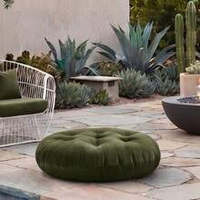 Ultra-Comfortable Round Seating Cushion - 40x40 Cm Fluffy Style - Olive Green - View 3