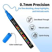 Acrylic Paint Markers 0.7mm Ultra Fine Tip, 36/72/120/188 Color Set, Quick Drying Waterproof High Coverage, Suitable For Stone, Glass, Wood, Ceramic, Canvas And Other Surfaces Hand Drawing Graffiti Painting - 0.7mm Acrylic Marker Set - View 6