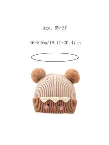 Baby Knit Hat Autumn/Winter Pom Pom Beanie, Cute Winter Hat For Boys And Girls - Multicolor - View 7