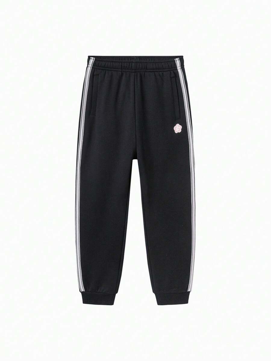 Balabala BalaOne 女孩抓絨內裡運動長褲 秋冬保暖運動服 - 黑色 - 查看 1