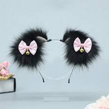 1pc Cute Realistic Animal Ear Hair Accessory With Tail, Cosplay Accessory, Folded Ear Puppy Ears And Dog Tail Headband - A - View 5
