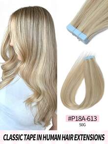 Real Human Hair Seamless Invisible Hair Extensions - Multicolor - View 24