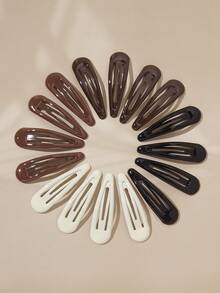 16pcs Glossy/Matte Water Drop BB Clips, Low Saturation Minimalist Versatile Bangs & Loose Hair Clips, Minimalist Ins Style Hair Accessories For Makeup & Styling, Portable Practical Hair Clips - Multicolor - View 13