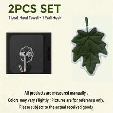 1/2pcs Leaf Shaped Hanging Towel Set, Soft Absorbent Decorative Hand Towel With Wall Hook, Cute Plant Style Bathroom Kitchen Farmhouse Towel, Unique Gift For Plant Lovers, Suitable For Home Apartment RV Daily Use - Multiple Styles - View 13