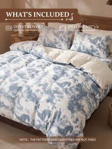 2/3pcs Ink Art Print Duvet Cover Bedding Set, Comfortable Breathable Lightweight, Anti-Pilling/Machine Washable, Bedroom Decor, Dorm Bedding, All-Season, Suitable For Single/Double/Queen/King Size Beds, Home Decor, Halloween Gift, Autumn Home Decor - Multicolor - View 2