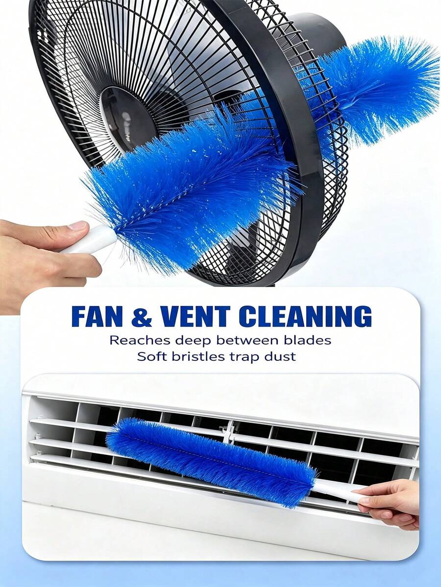Flexible Ultra-Fine Fiber Fan And Spider Web Dusting Brush, Washable Dusting Brush, Suitable For Air Conditioner Vents, Blinds, Sofas, Cars And Furniture, Multi-Purpose Home Cleaning Tool