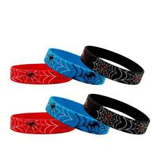 Superhero Silicone Wristband, Cartoon Spider Pattern Silicone Bracelet - Multi-color - View 8