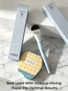 OEIEZ Foundation Brush - Tongue-Shaped Makeup Brush, Suitable For Liquid And Cream Foundation, Soft Synthetic Bristles, Creates Seamless High Coverage Facial Makeup, Professional Korean Beauty Tool, Suitable For Daily Use - Baby Blue - View 8