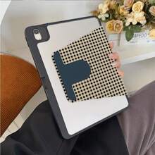 1 buah Casing Pelindung Tablet Motif Kotak-kotak Beige dengan Hati Gelap, Dapat Diputar 360°, Dilengkapi Slot Pena, Penutup Penyangga Magnetik Multi-Sudut, Mendukung Fungsi Tidur/Bangun Otomatis, Kompatibel dengan iPad PRO/AIR, Pad 5/6/7, Pad, MatePad, Pad, Honor Pad, Pad - MultiWarna - View 7