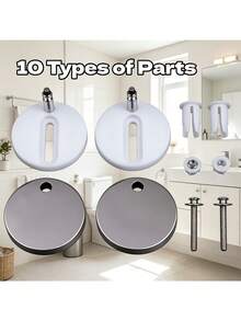 10pcs Toilet Seat Fixing Bolts And Caps | Universal Toilet Seat Accessories, Easy Installation And Removal, Durable Plastic Material Ensures Secure Installation Of Toilet Fasteners - Toilet Replacement Parts - Toilet Seat Accessories - View 9