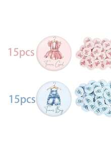 Gender Reveal Brooch, Blue And Pink Question Mark Fun Voting Badge, Team Party Celebration Decoration, Answer Reveal Game Supplies, Clothing Accessory, Gift For Party Host - Multicolor - View 9