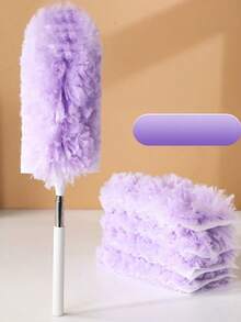 1pc Disposable Multi-Function 360° Double-Sided Electrostatic Dusting Duster, Telescopic Cleaning Bubble Dusting Duster - Pink - View 4