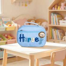Personalized Backpack And Lunch Box Set | Customized Embroidered Name | Cute Animal Charm | Back To School Gift - Multicolor - View 18