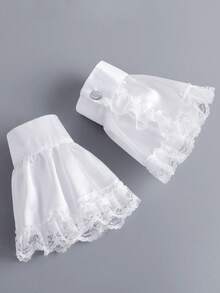 1件黑白歐式宮廷風紳士服裝，花卉領口與袖口設計，中性舞台表演服飾，戲劇表演配件 - 彩色 - 查看 4