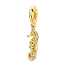 1 Peça Pingente de Pulseira Banhado a Ouro 18K com Fênix Brilhante, Urso, Tartaruga, Flor e Coração para Fabricação de Joias DIY, Escolha Ideal para Presente de Joias para Mulheres - Dourado - Visão 18