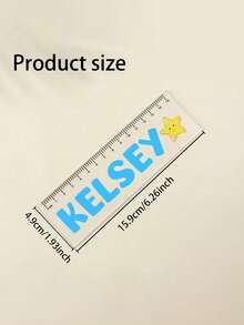 Custom A2 Size Colorful Letter Acrylic Ruler, Personalized Name, 15cm Long, Suitable For Stationery Enthusiasts, Fashionable Ruler For Birthday, Office Use, Daily Tasks And Students - Multicolor - View 7
