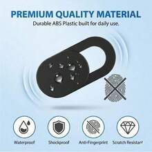 100/50/25/5pcs Camera Privacy Covers, Plastic Camera Privacy Covers, Suitable For IPhone Laptop PC Smartphone Camera Slider, Waterproof, Shockproof, Anti-Drop, Anti-Scratch, Wear-Resistant, Anti-Fingerprint, Full Coverage - Black - View 9