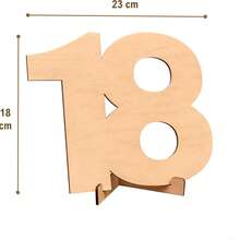 Artistic Wooden 18th Birthday Decor, Unisex, With Stand - 18th Birthday Decoration - 18th Birthday Gift For Girls - 18th Birthday Gift For Boys - Ornament - View 5
