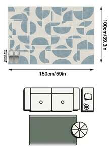1pc Nordic Modern Cream Style Abstract Creative Geometric Pattern - Soft Faux Cashmere Area Rug, Bathroom, Kitchen, Entryway, Hallway, Bedside, Living Room, Bedroom, All Season Machine Washable Large Size Floor Mat, Aesthetic Home Decor - Multicolor - View 12