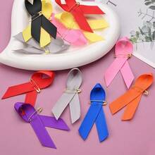 10pcs Multi-Color Awareness Ribbon Pins With Safety Pins - Satin Breast Cancer & Cause Support Brooches For Charity Events, Fundraisers & Remembrance Days - Ribbon Pin - View 8